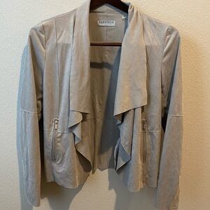 BAGATELLE Faux Suede Drapey Blazer Jacket Size M Tan Cream Whimsigoth